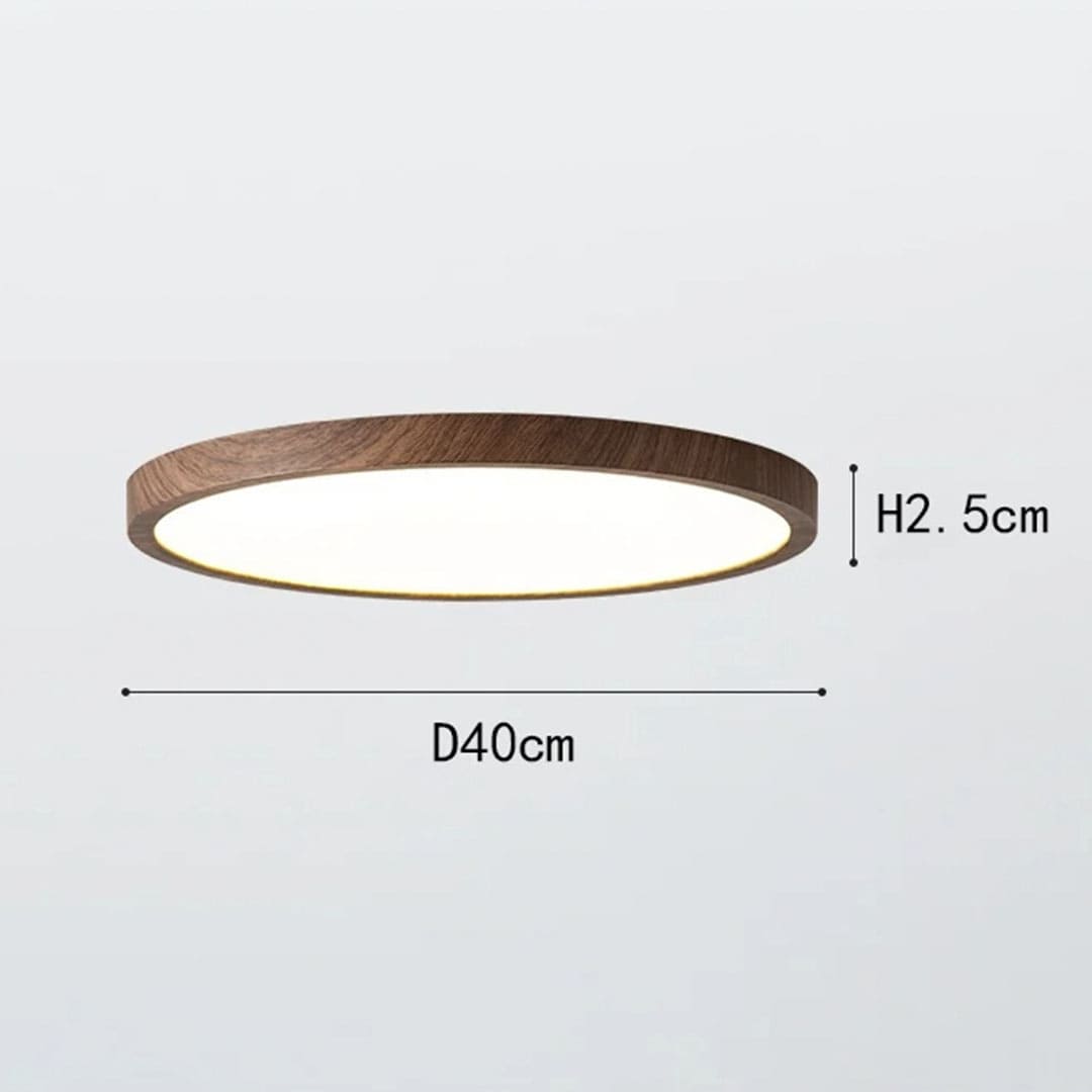 Round Wooden Surface-Mounted LED Ceiling Light