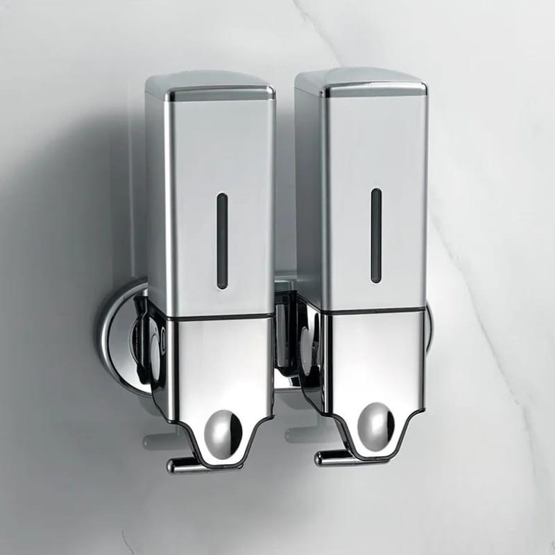 Wall-Mounted Liquid Soap Dispenser for Shampoo and Conditioner Square