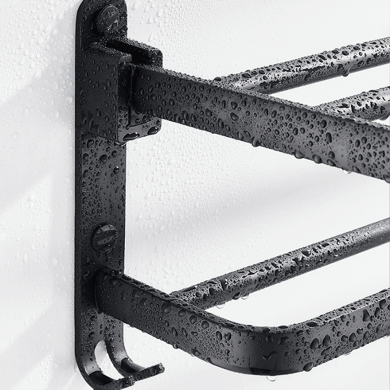 Double Towel Rail in Matte Black