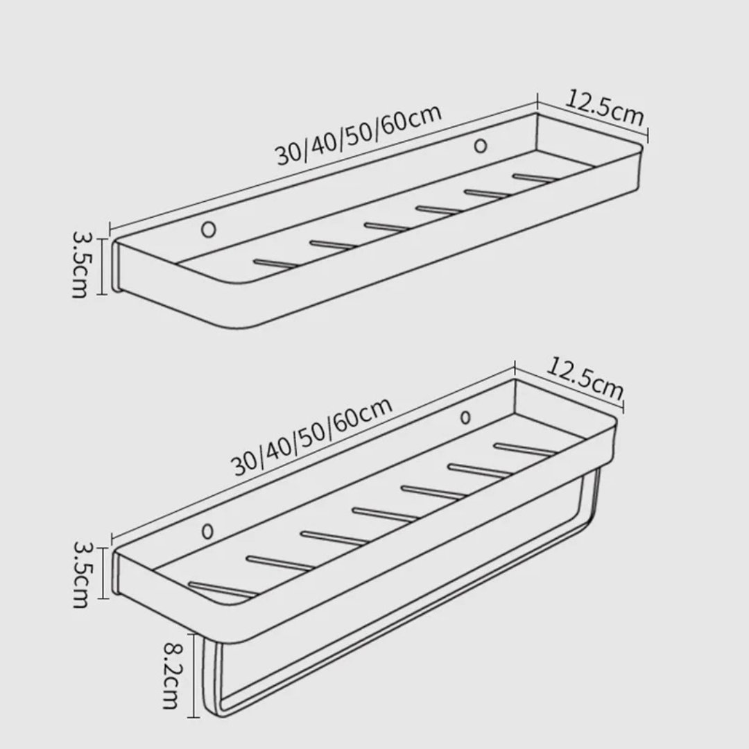 Black Aluminium Bathroom Shelf