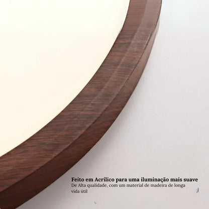 Round Wooden Surface-Mounted LED Ceiling Light