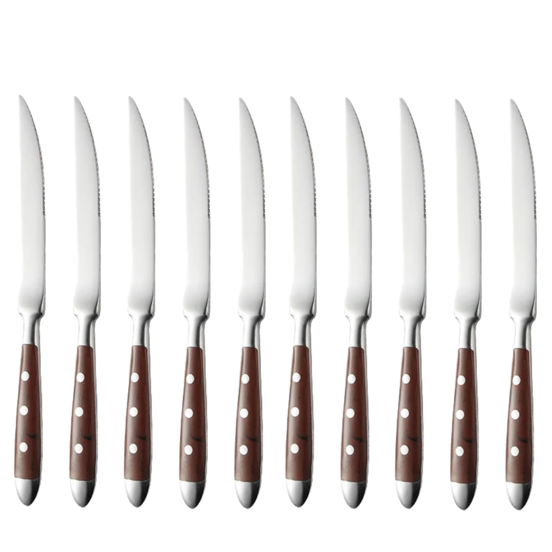 Classic Stainless Steel Cutlery Set with Wooden Handle