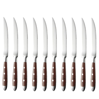 Classic Stainless Steel Cutlery Set with Wooden Handle