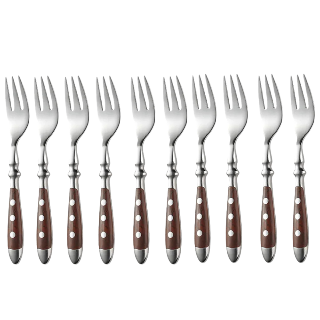 Classic Stainless Steel Cutlery Set with Wooden Handle