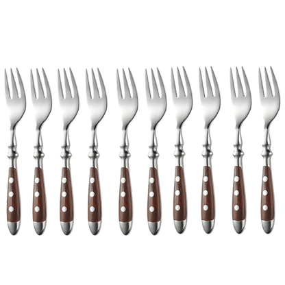 Classic Stainless Steel Cutlery Set with Wooden Handle