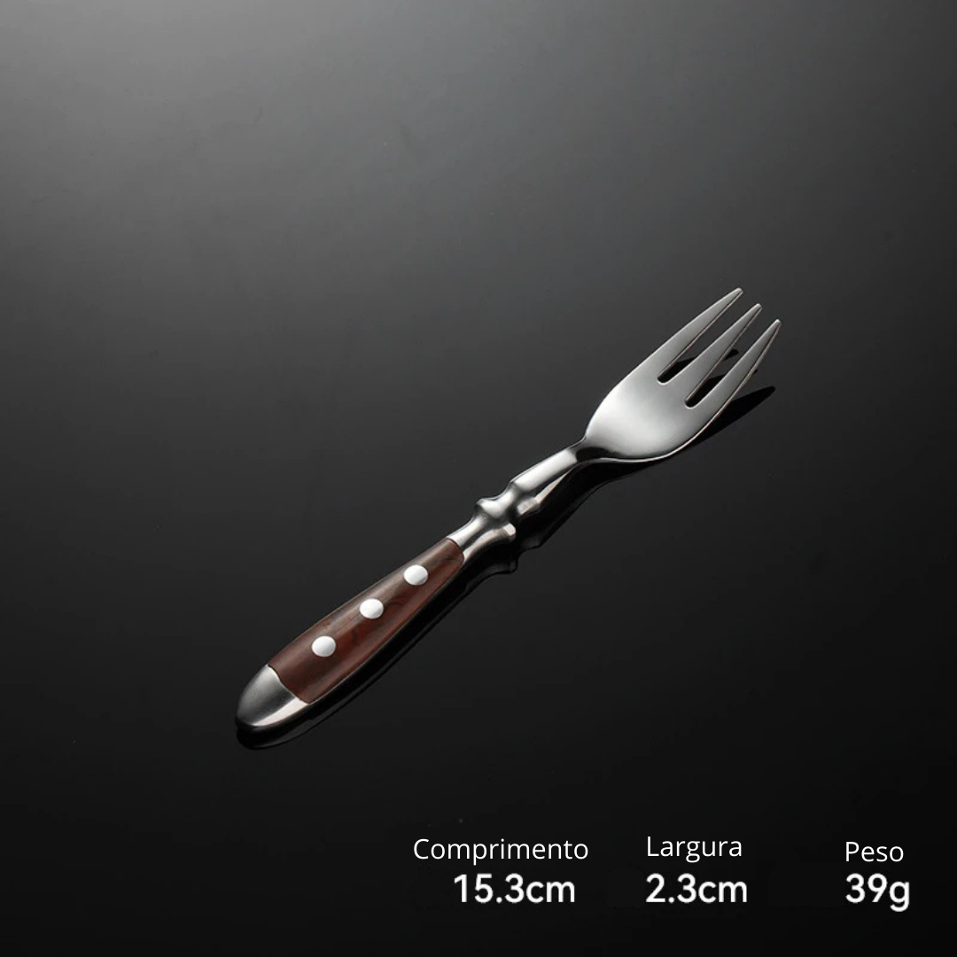 Classic Stainless Steel Cutlery Set with Wooden Handle