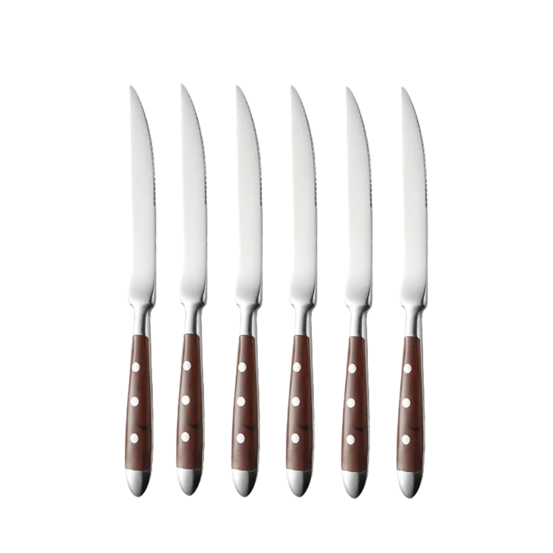 Classic Stainless Steel Cutlery Set with Wooden Handle