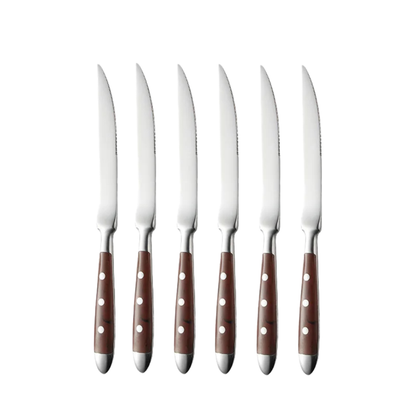 Classic Stainless Steel Cutlery Set with Wooden Handle
