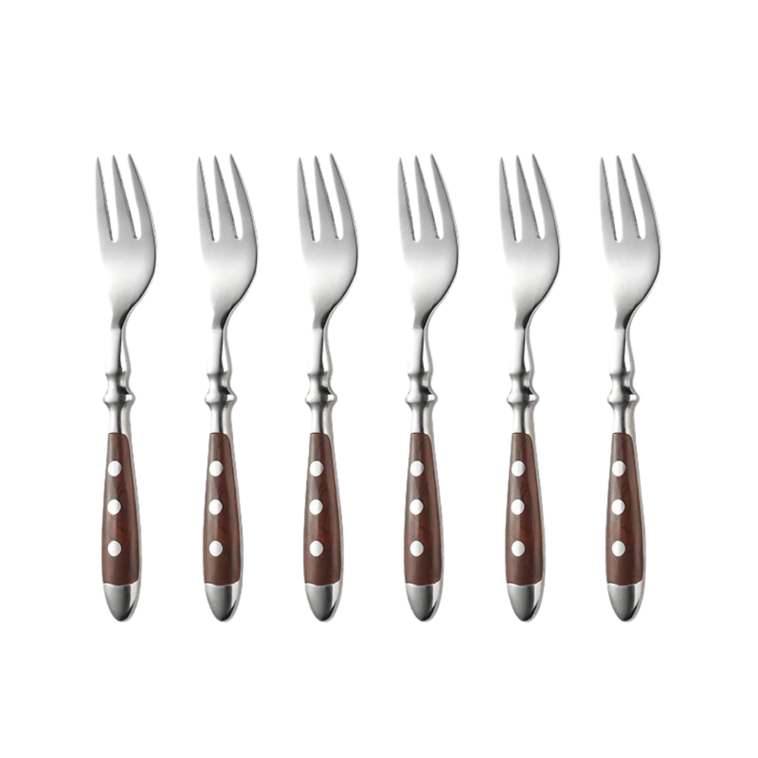 Classic Stainless Steel Cutlery Set with Wooden Handle