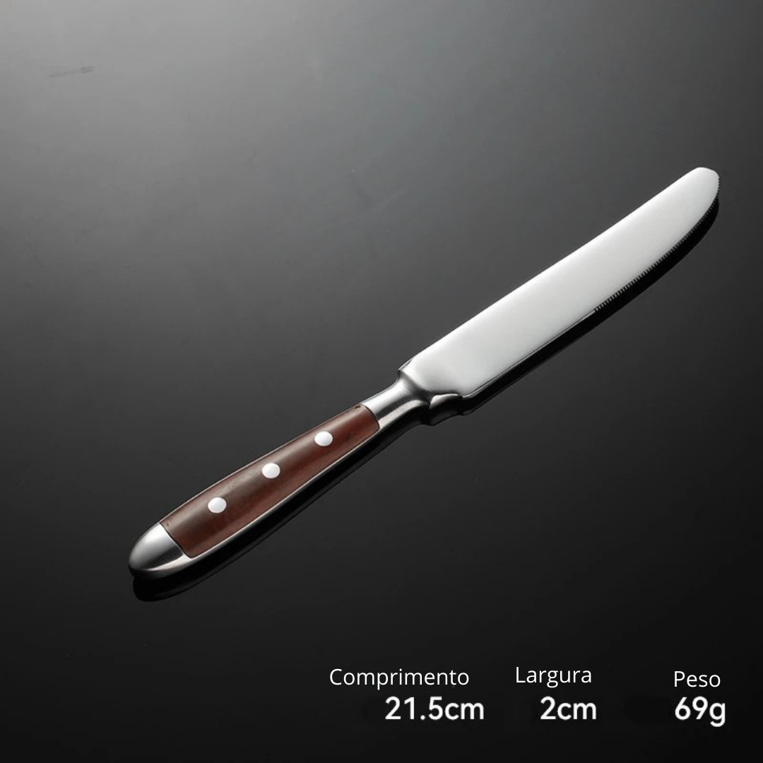 Classic Stainless Steel Cutlery Set with Wooden Handle