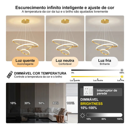 Triple Circular Pendant LED Light