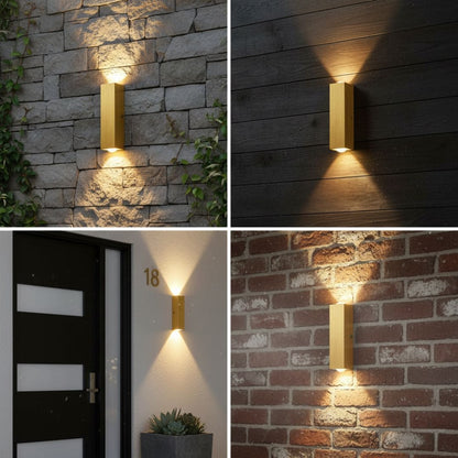 Golden Outdoor Wall Sconce