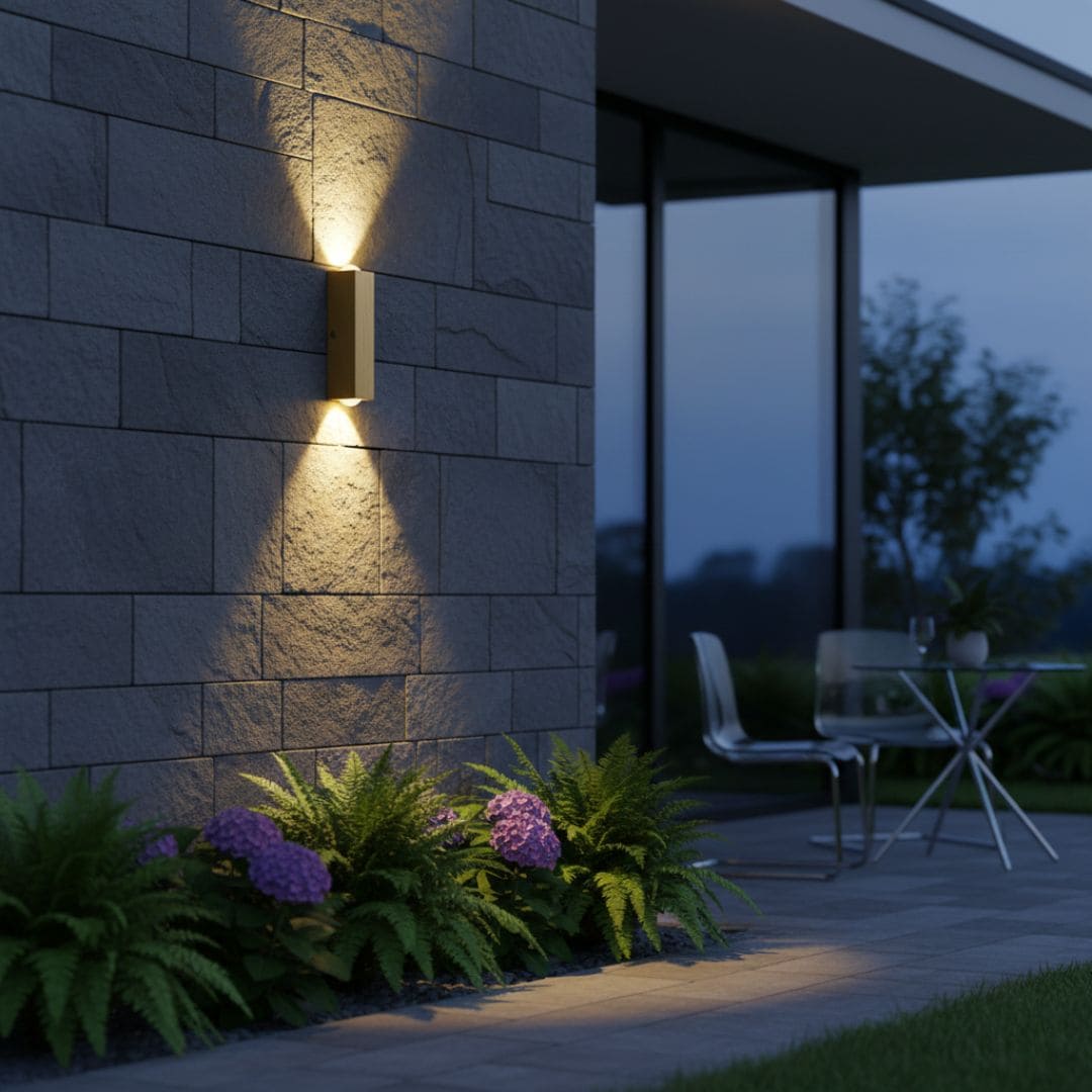 Golden Outdoor Wall Sconce