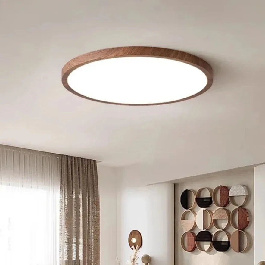 Round Wooden Surface Mount LED Ceiling Light