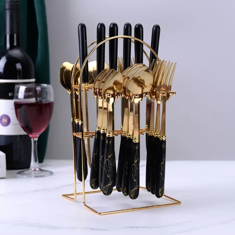 Gold Cutlery Set 24 Pieces