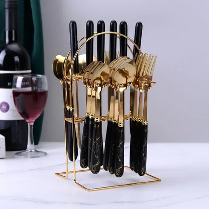 Gold Cutlery Set 24 Pieces