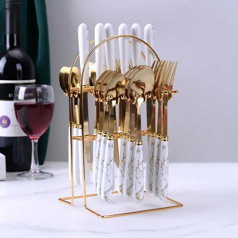 Gold Cutlery Set 24 Pieces
