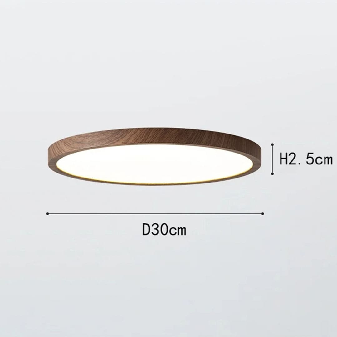 Round Wooden Surface-Mounted LED Ceiling Light
