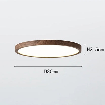 Round Wooden Surface-Mounted LED Ceiling Light