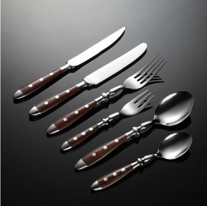 Classic Stainless Steel Cutlery Set with Elegant Resins