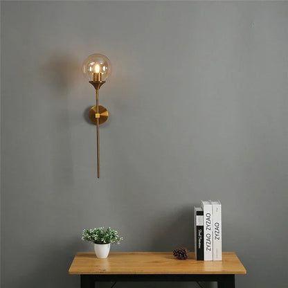 Gold Internal Wall Sconce Globe