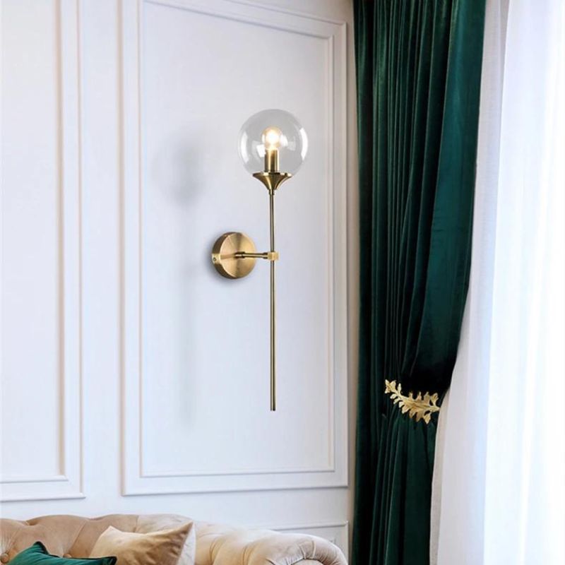 Gold Internal Wall Sconce Globe