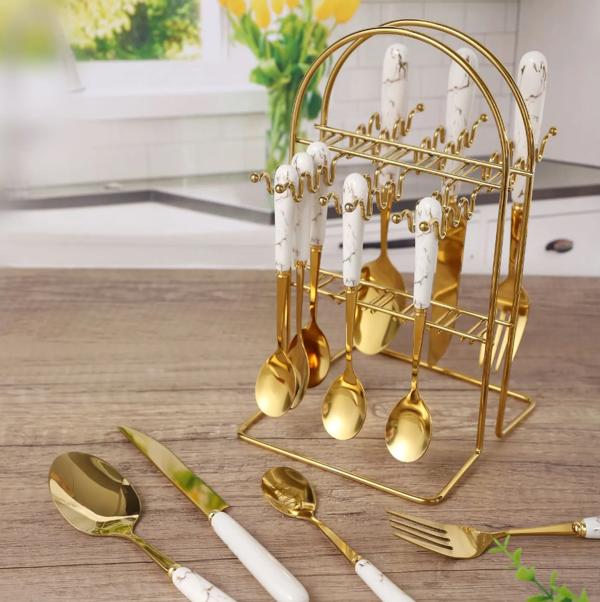 Gold Cutlery Set 24 Pieces