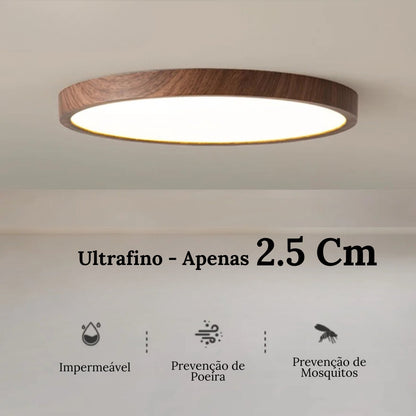 Round Wooden Surface-Mounted LED Ceiling Light