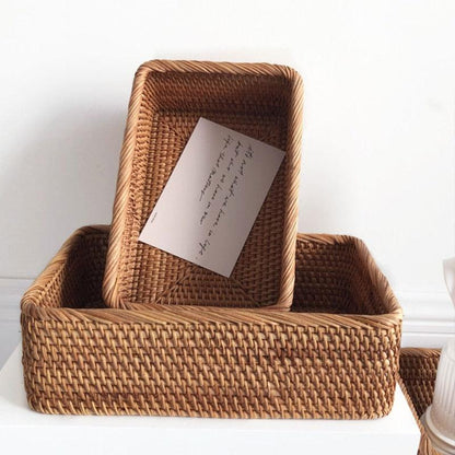 Wicker Organiser Basket for Multi-Purpose Bathroom Use