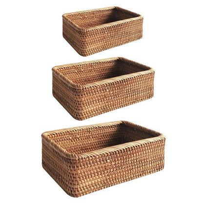Wicker Organiser Basket for Multi-Purpose Bathroom Use
