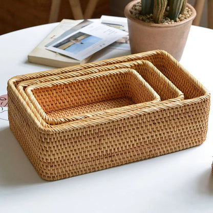 Wicker Organiser Basket for Multi-Purpose Bathroom Use