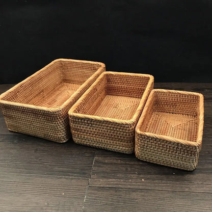 Wicker Organiser Basket for Multi-Purpose Bathroom Use