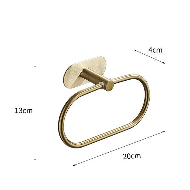 Roma Bathroom Accessories Set 4 Pieces High Adhesive Brushed Gold Stainless Steel