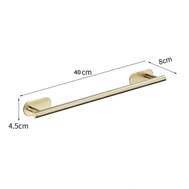 Roma Bathroom Accessories Set 4 Pieces High Adhesive Brushed Gold Stainless Steel