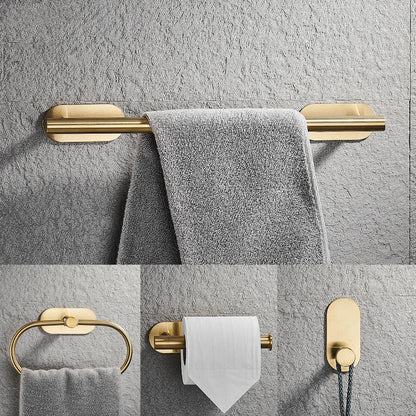 Roma Bathroom Accessories Set 4 Pieces High Adhesive Brushed Gold Stainless Steel