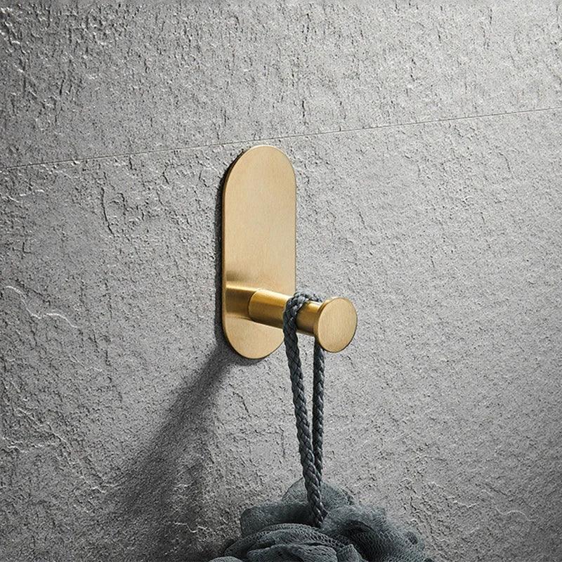 Roma Bathroom Accessories Set 4 Pieces High Adhesive Brushed Gold Stainless Steel