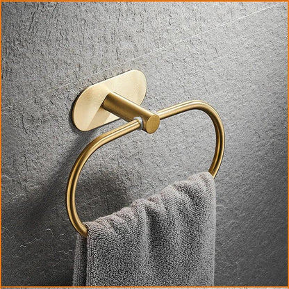 Roma Bathroom Accessories Set 4 Pieces High Adhesive Brushed Gold Stainless Steel