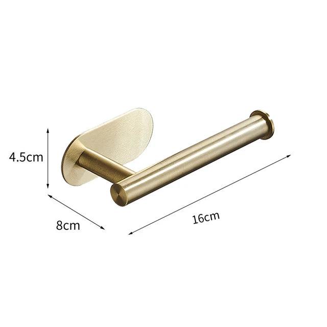 Roma Bathroom Accessories Set 4 Pieces High Adhesive Brushed Gold Stainless Steel