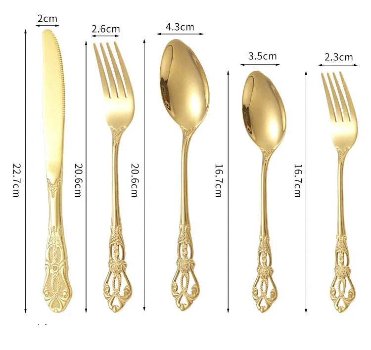 Gold Stainless Steel Cutlery Set