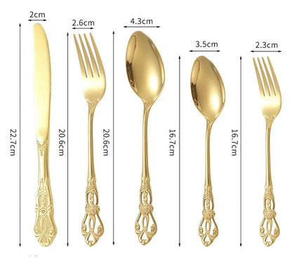 Gold Stainless Steel Cutlery Set