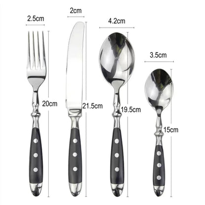 Classic Stainless Steel Cutlery Set with Elegant Resins