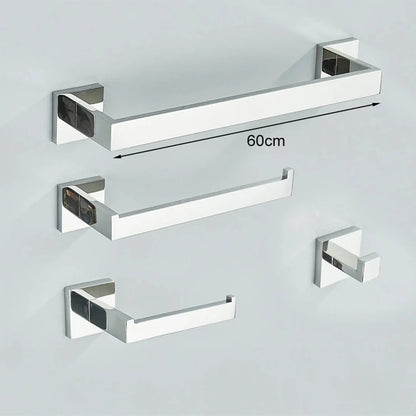 Complete 4-Piece Bathroom Accessories Set Inox 40/60cm Brushed Gold Towel Rail