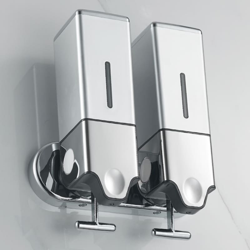 Wall-Mounted Liquid Soap Dispenser for Shampoo and Conditioner Square