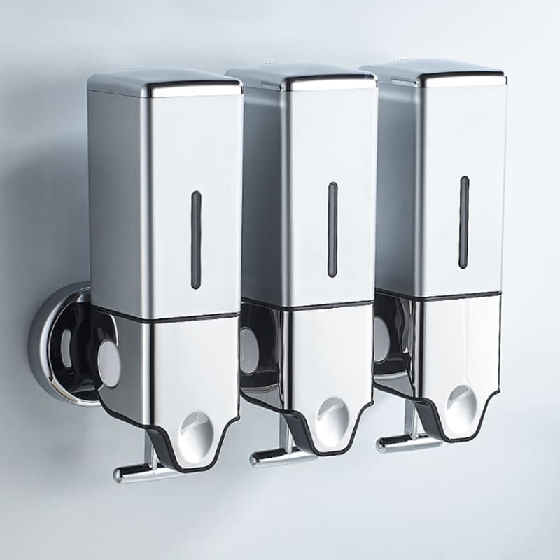 Wall-Mounted Liquid Soap Dispenser for Shampoo and Conditioner Square