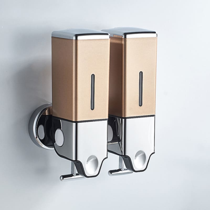 Wall-Mounted Liquid Soap Dispenser for Shampoo and Conditioner Square