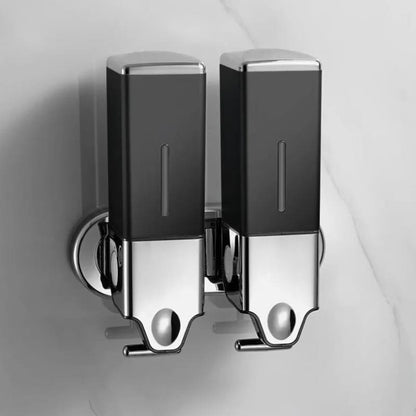Wall-Mounted Liquid Soap Dispenser for Shampoo and Conditioner Square