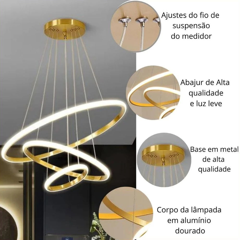 Triple Circular LED Pendant Light