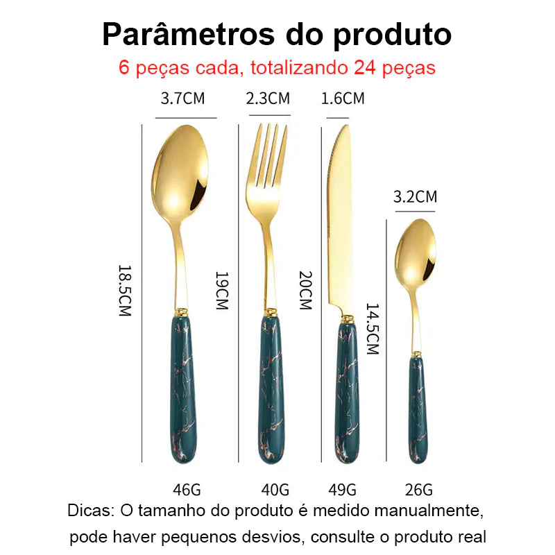 Gold Cutlery Set 24 Pieces