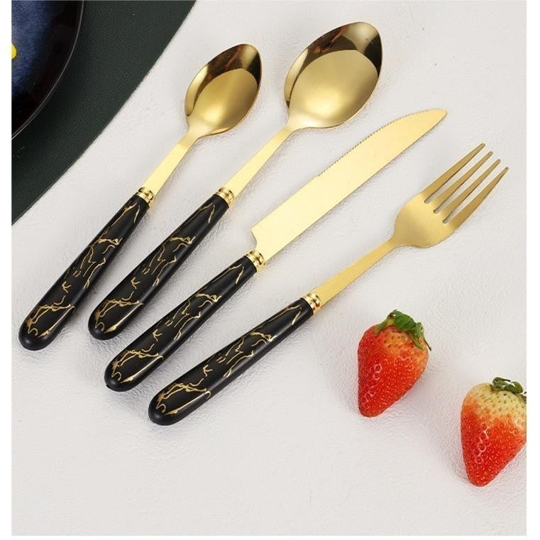 Gold Cutlery Set 24 Pieces