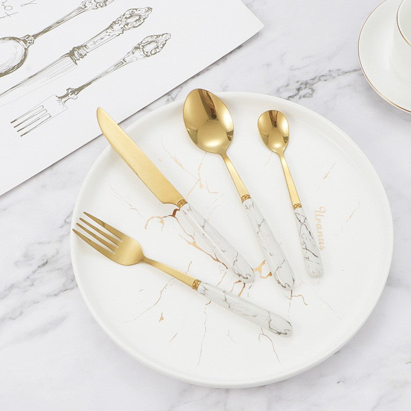 Gold Cutlery Set 24 Pieces